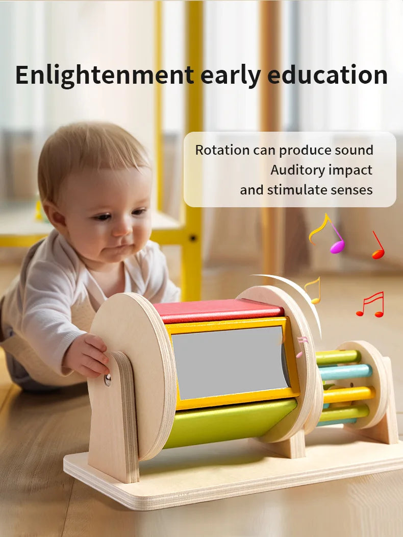 Montessori Wooden Musical Spinning Drum
