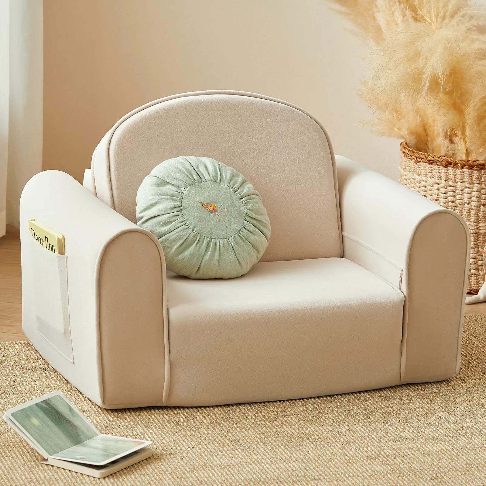 Tiny Land® GentleSnug Kid Chair - Beige White