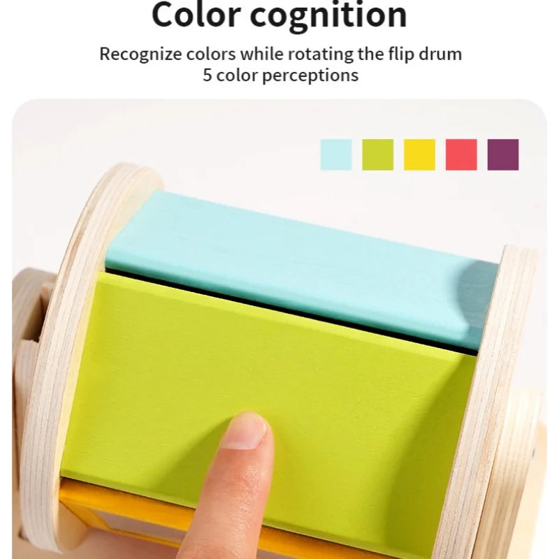 Montessori Wooden Musical Spinning Drum