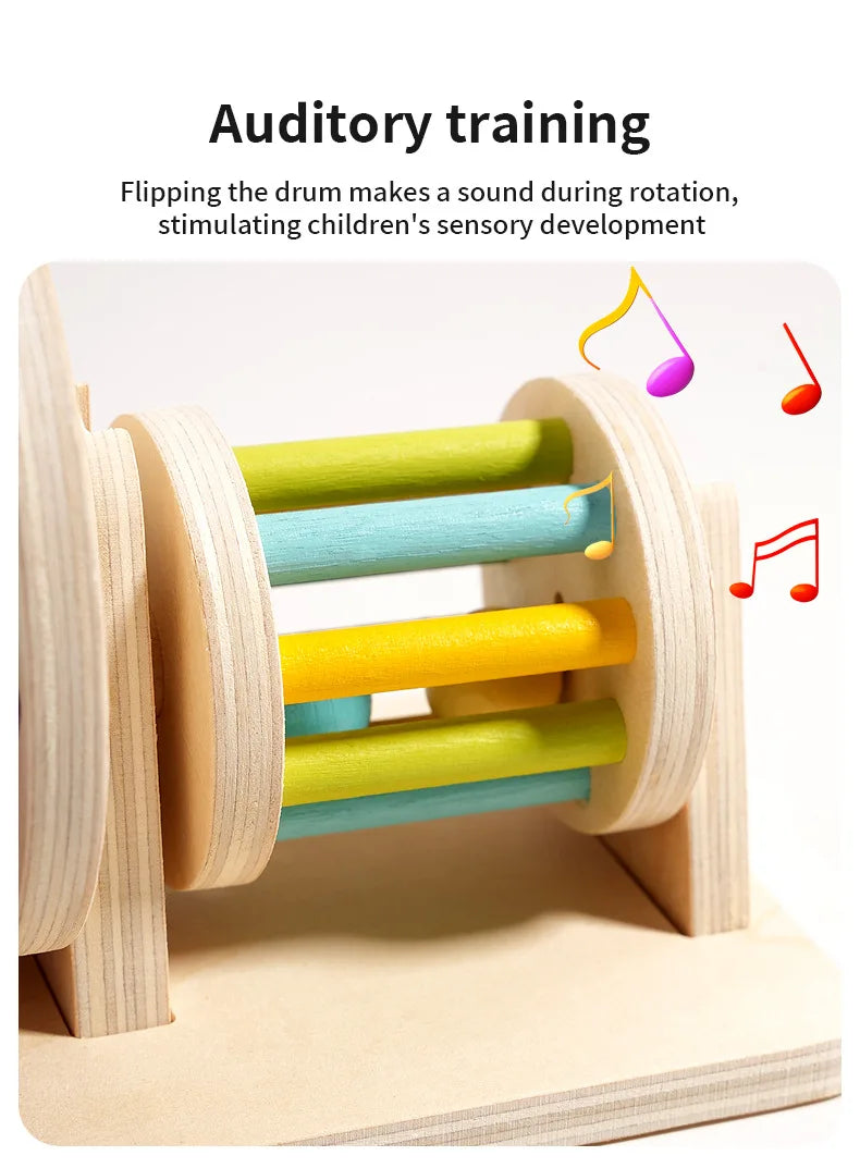 Montessori Wooden Musical Spinning Drum