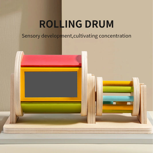 Montessori Wooden Musical Spinning Drum