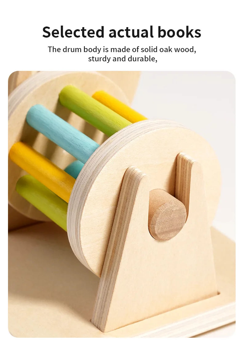 Montessori Wooden Musical Spinning Drum