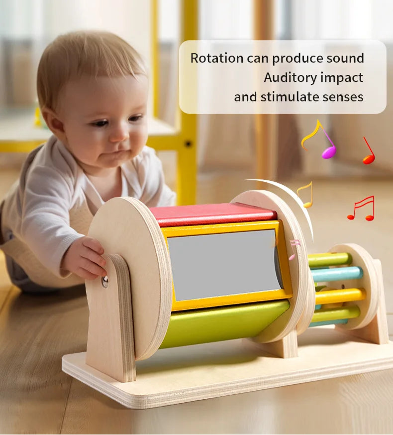 Montessori Wooden Musical Spinning Drum