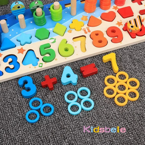 Montessori  Educational Wooden Fishing Number/ Shape/ Matching Game