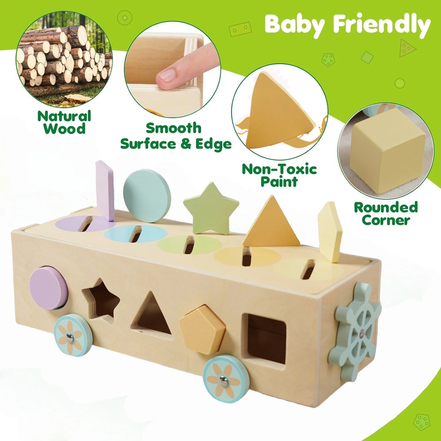 Montessori Wooden Color/ Shape/ Sorting Train