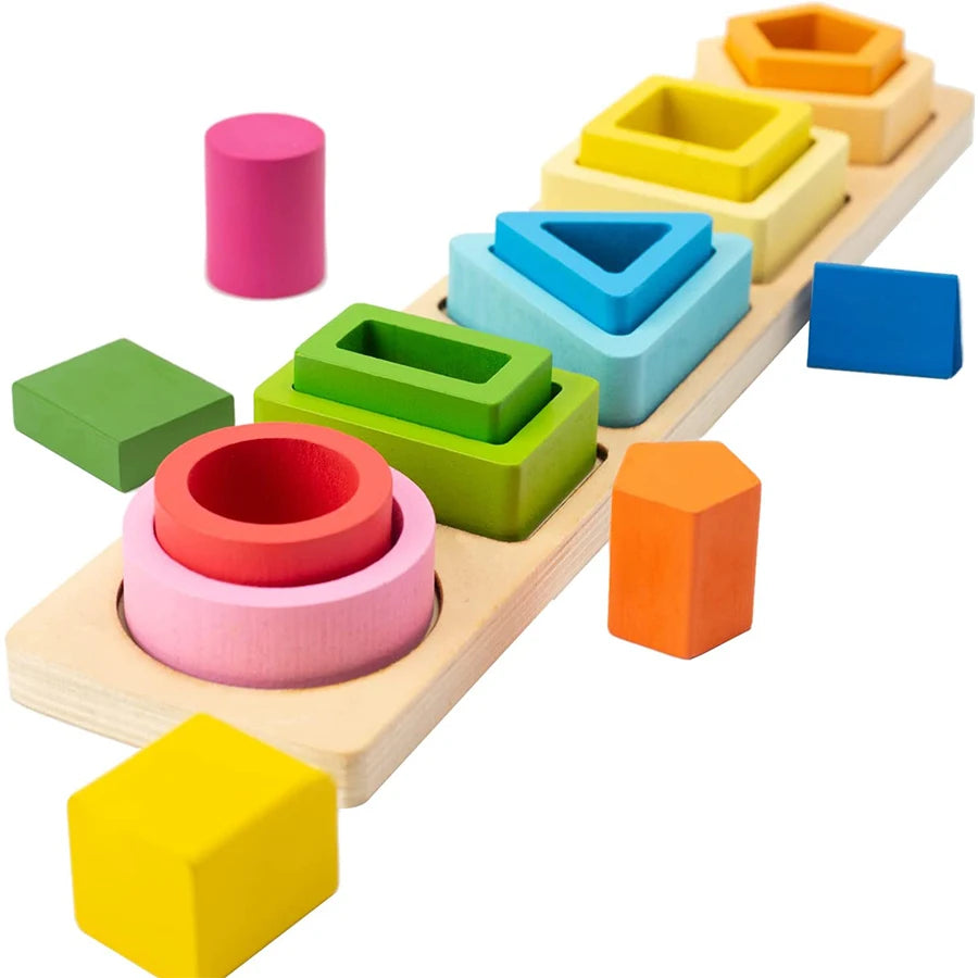Montessori Wooden Shape, Size and Sorting Puzzle