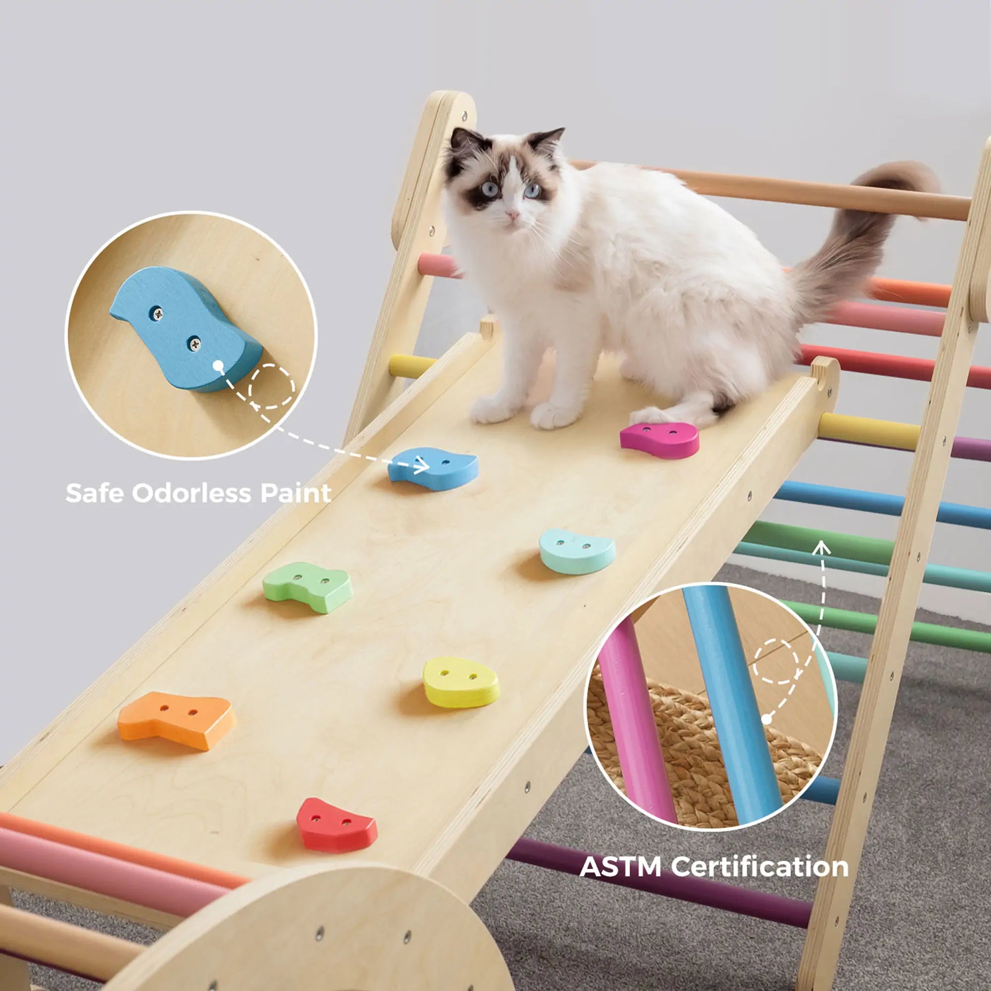 Tiny Land® 7-in-1 Rainbow Climbing Set with Play Pad
