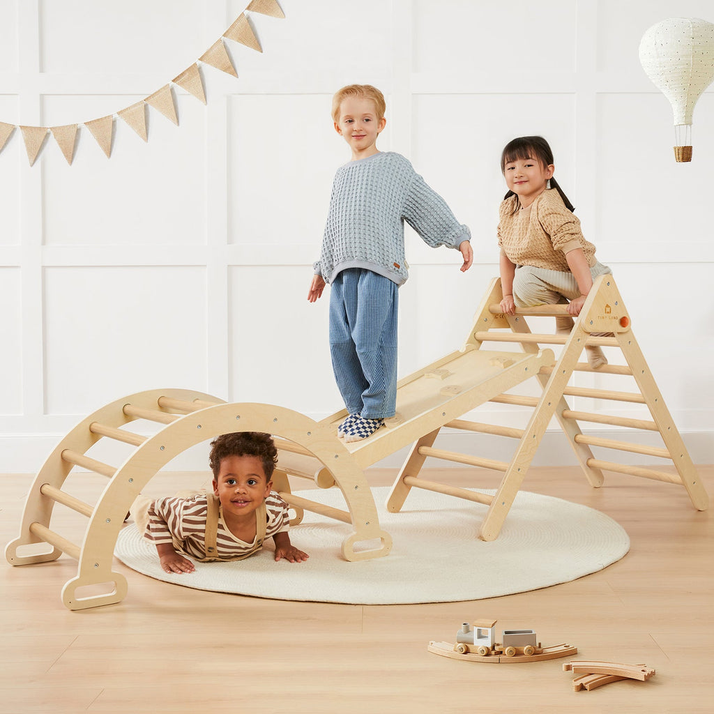 Tiny Land® Pikler Triangle 7-in-1 Montessori Climbing Set